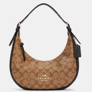 Coach Bailey hobo signature canvas khaki black bag purse